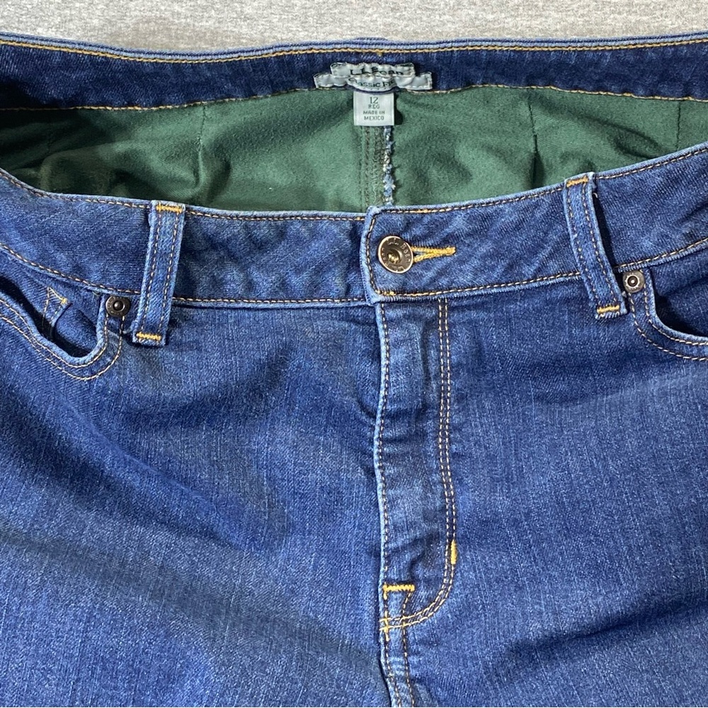 L.L. Bean Jeans Women's 12 Blue Classic Fit Straight Leg Hi Rise Preppy Denim - Picture 10 of 14
